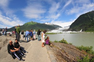 Sunny skies at the glacier.