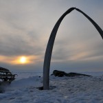 Bowhead Whale Jaw and Midnight Sunset Bowhead Whale Jaw and Midnight Sunset